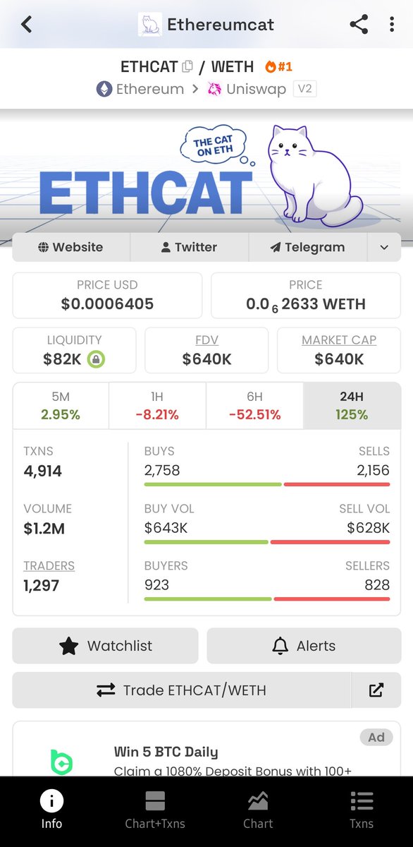 cuzxbt's tweet photo. If your goal is to make million in this cycle then you should size into convincing bet. I can't find better odds than $ETHCAT https://t.co/p832DdQjtV
