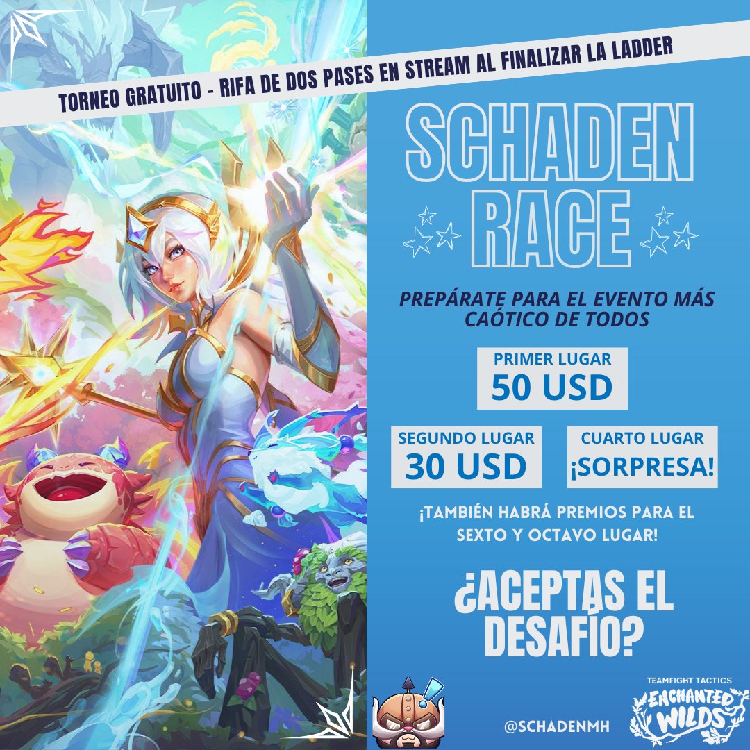 SchadenMH's tweet photo. 🏁SchadenRace 2 LAN🏁 
Para participar:
Like ♥ RT 🔃

¡Todos son bienvenidos!

Inscribirse en el canal de discord "Ladder Name".
https://t.co/7xAHm70mlK
Fecha de inscripción del 23 de agosto al 30 de agosto.
Ladder del 26 de agosto al 26 de septiembre. https://t.co/nbUhUBvH24