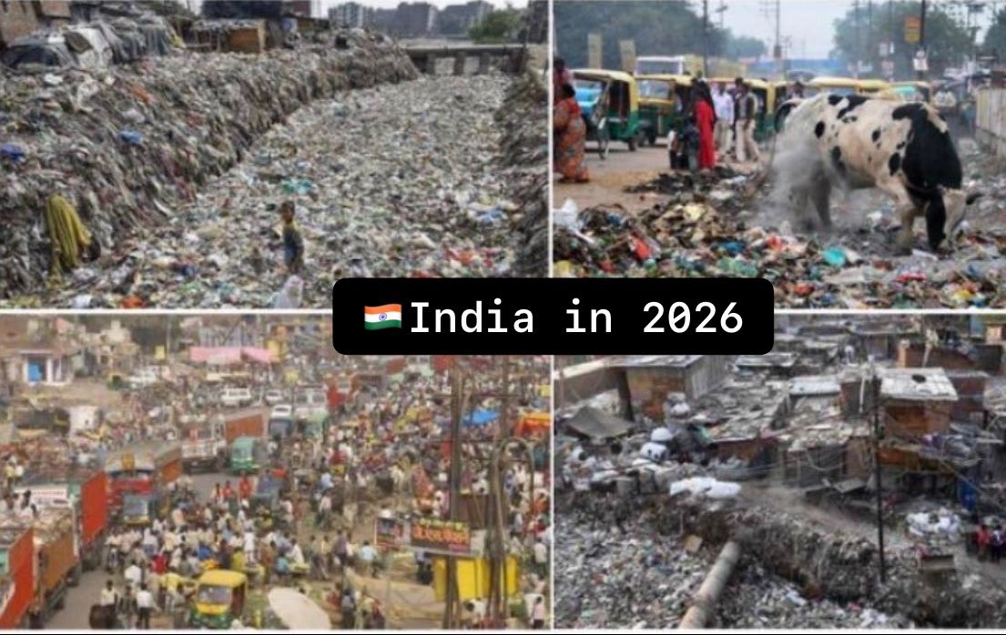 IndiaFakeHist's tweet photo. @RealAvadhut That looks super clean compared to India lmao. And why should you complain, throwing trash is what you do to worship your Hindu gods 🕉️🗑️ https://t.co/4UmcapzSuA