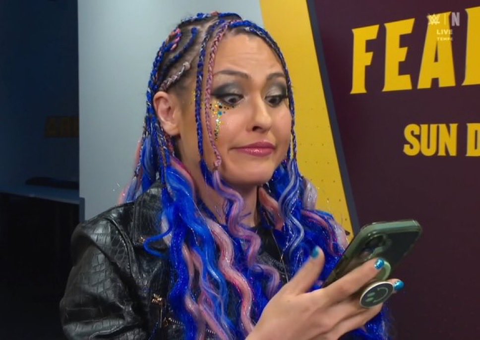 DJGreyHaze's tweet photo. @WWE giulia reading wwe smackdown creative be like: https://t.co/4krTCIYjre