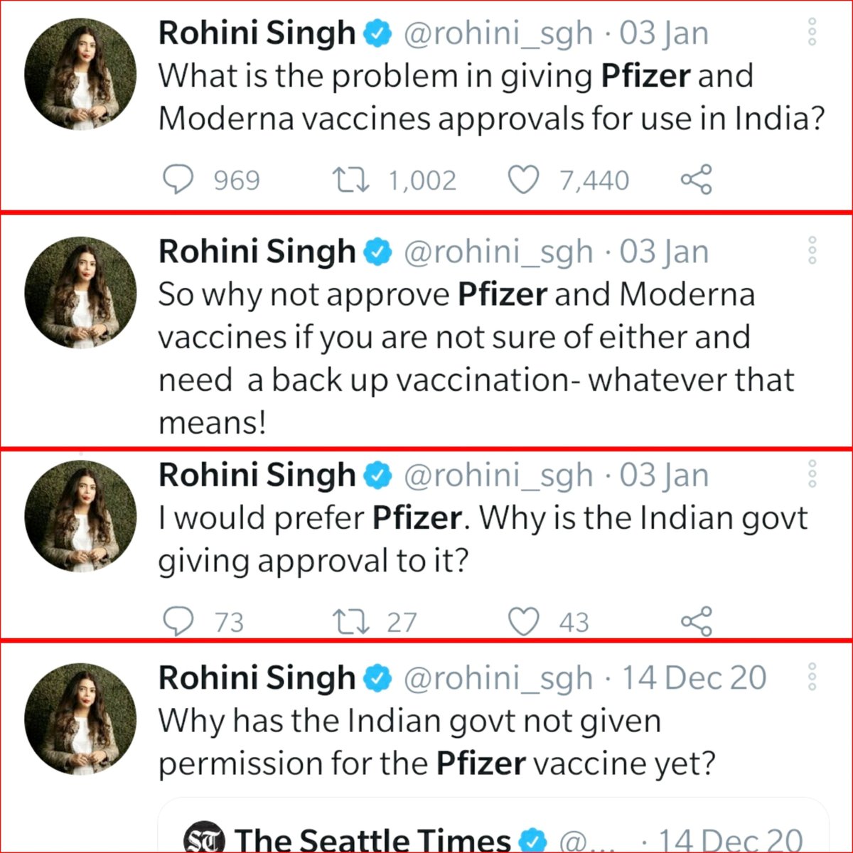 Desh_bhakati's tweet photo. US based Pfizer chose to withdraw its COVID-19 vaccine application in India rather than provide the requested data for independent verification - walking away from 1.4 billion potential customers

Did you know these people backed the US based company and wanted the government to approve its vaccine
> Arvind Kejriwal
> Abhijeet Dipke
> Saurav Das

And many others from the same ECOSYSTEM