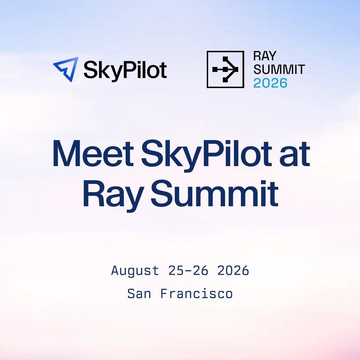 skypilot_org's tweet photo. The SkyPilot team will be at Ray Summit!

Join us at our booth to discuss pre-training, RL, serving, and running AI workloads across multiple Kubernetes and Slurm clusters, and score some SkyPilot swag!

Book a slot: https://t.co/Q4CGEDbJlH https://t.co/gMB4RuMNUV