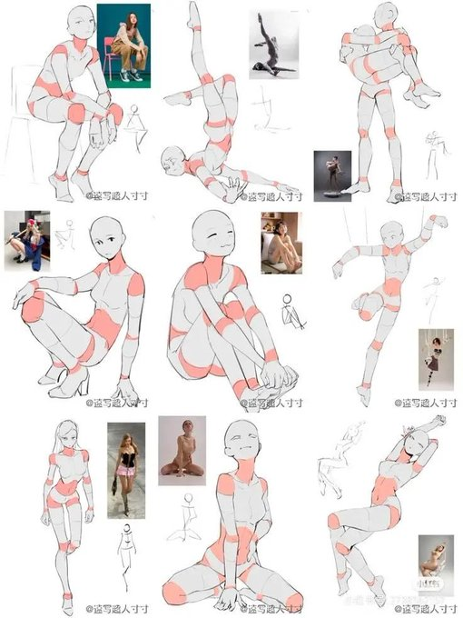 ireallyknowyu's tweet photo. Pose references like these are gold for improving anatomy and gesture ✨ https://t.co/KVqiRv1Zbq