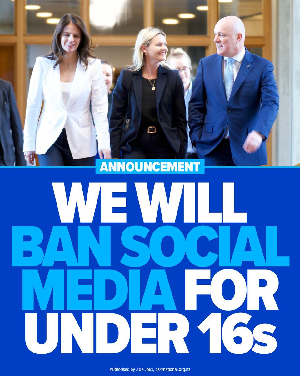 NZNationalParty's tweet photo. #BREAKING: We’re taking action to protect young people online, backing parents and holding big tech accountable. https://t.co/z3hxQqhePL