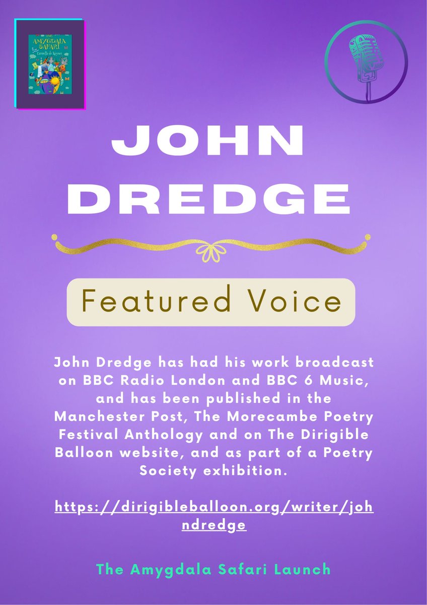CarmellaPoetry's tweet photo. FEATURED VOICE ~ JOHN DREDGE
It's a privilege to have John sharing a poem for The Amygdala Safari reel launch on Sep 1st! Explore the depth of his artistry and forage through his vivacious poems here.
#johndredge
#featuredpoet
@johndredge
https://t.co/fj3bsQYTkp https://t.co/LM8pGiTroR