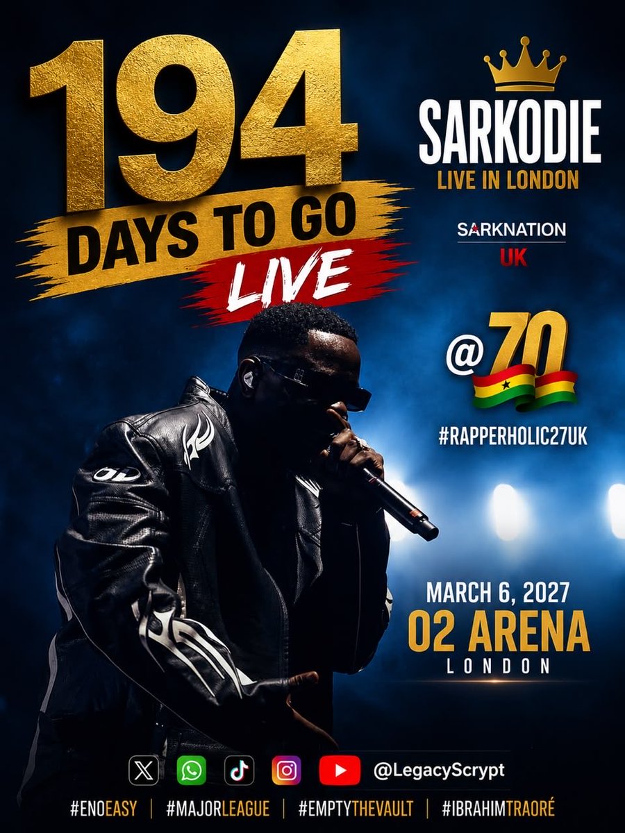 soltaybanks's tweet photo. ๐๏ธ Tickets are on sale now ( Rapperholic UK
https://t.co/esbrZsyqfu )
#Sarkodie #SarkNation #Rapperholicuk27 #GhanaToTheWorld https://t.co/JHoatSfjHh