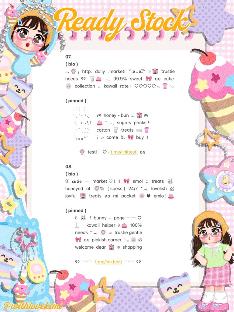 withlovekimi's tweet photo. ⠀
⠀⠀♥︎  ︴꒰⠀help retweet? arigatOu!⠀꒱
⠀⠀╭──⠀#bealanja  ୨୧

⠀⠀Moshi⠀__��mOsh?!⠀ready stock⠀⭐️
⠀⠀🍀 🐹  wording  pinned  dan  bio  🍥
⠀⠀siap⠀dibeli! 👚 𓈈⠀sekarang!  :¨ ·.· ¨:
⠀⠀ⓘ  ☆   harga:⠀IDR  8.500⠀coins⠀👛

⠀⠀꒰⠀꒱⠀⑅⠀yuk  jajan !  🍮
⠀ https://t.co/7te0K1kAon