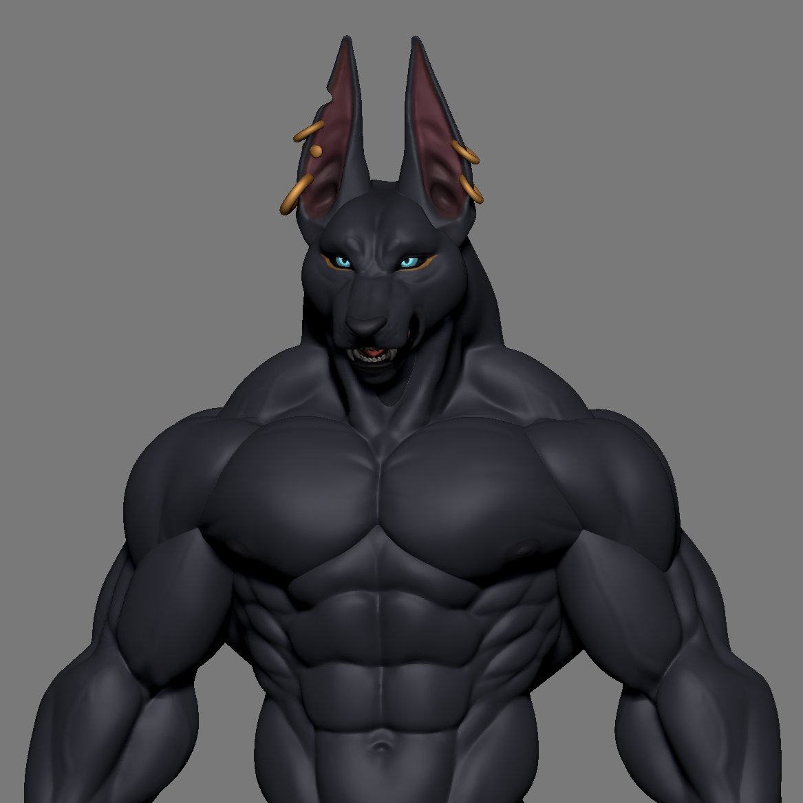 ManuelDeJorge's tweet photo. plantigrade is 100% better I guess.. going bananas and random mode in my sculpt. ended up an anubis. full model maybe? https://t.co/MN8Ugq8I4N