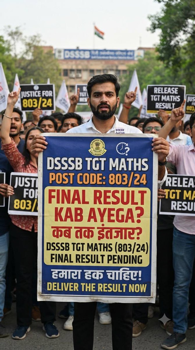 Meenaji789's tweet photo. #TGT_Maths_FinalResult घोषित करो
 1.Jan 2024: नोटिफिकेशन📝
2.Mar 2024:  फॉर्म✍️
3.Nov 2025: एग्जाम 📂
4.June 2026: प्री रिजल्ट और E-Dossier भी जमा! हमारे जीवन के 3 अमूल्य वर्ष इस सुस्त प्रक्रिया की भेंट चढ़ चुके हैं
@dsssbofficial @CMODelhi @gupta_rekha
#TGT_Maths_FinalResult https://t.co/8dgLunMjyW