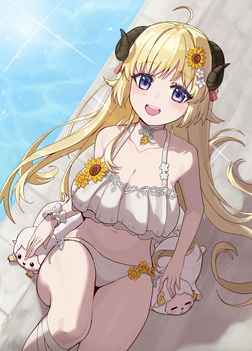Hidoryy's tweet photo. Let's enjoy summer while it lasts 🌻💛🐏

#つのまきあーと #ホロドリ https://t.co/5u85QibYQu