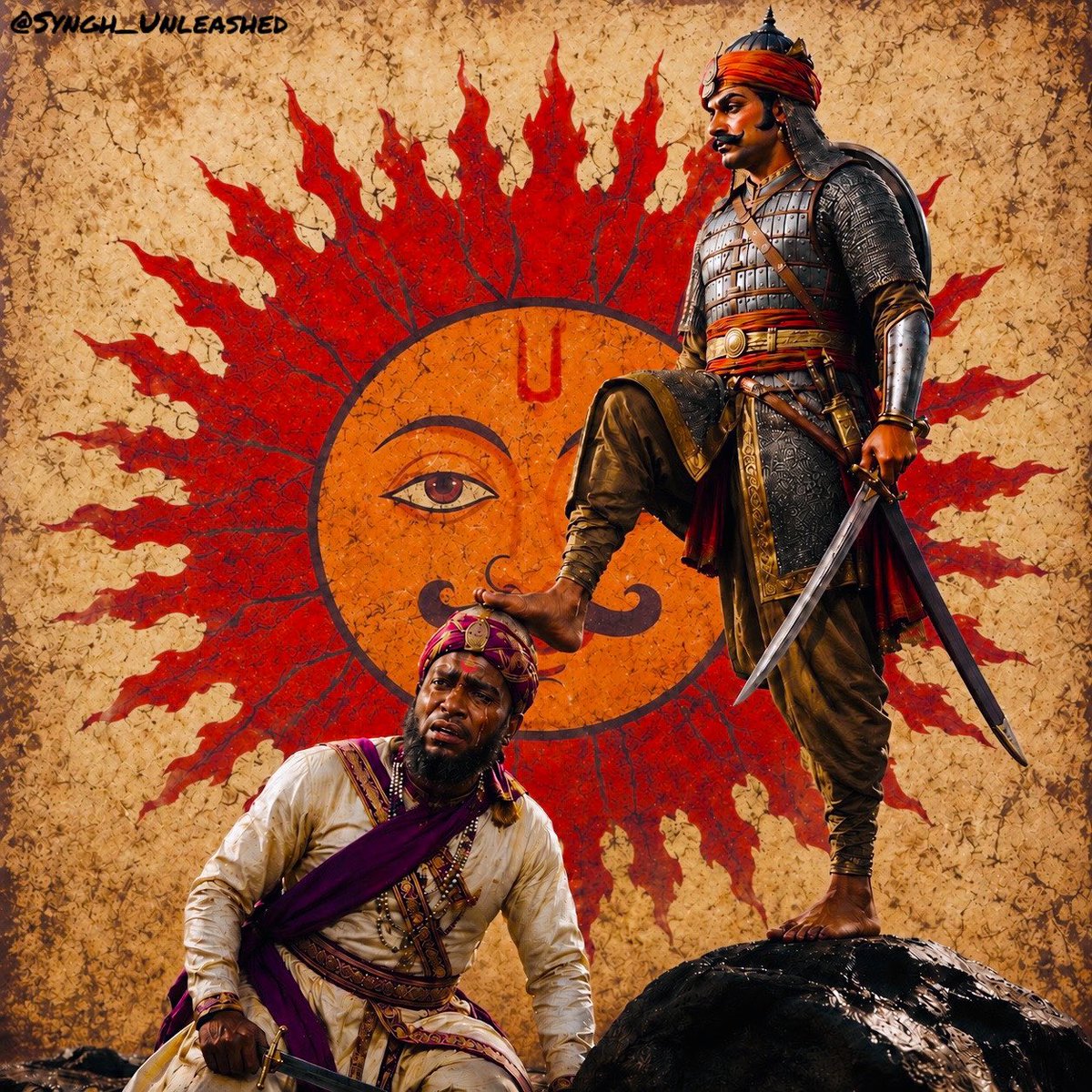 Syngh_Unleashed's tweet photo. OP was a systematic comparison between Maharana Pratap &amp; Surrenderpati Shivaji, while this low IQ 🍇-baby of Sisodiya Rajputs is changing the topic to events taking place more than 2 centuries later. My point stands clear :

Maharana Pratap Singh >>> Surrenderpati Shivaji Bhonsle https://t.co/pVnp58P9ZE