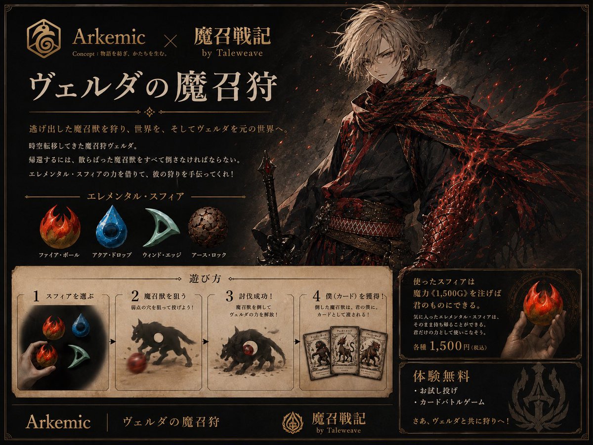 Arkemic_Lab's tweet photo. 中の人が別に主催しているコンテンツの魔召戦記とコラボ（自主）のブースとなります！

中の人はヴェルダとして参加です！ https://t.co/FDQ5e8gUYH