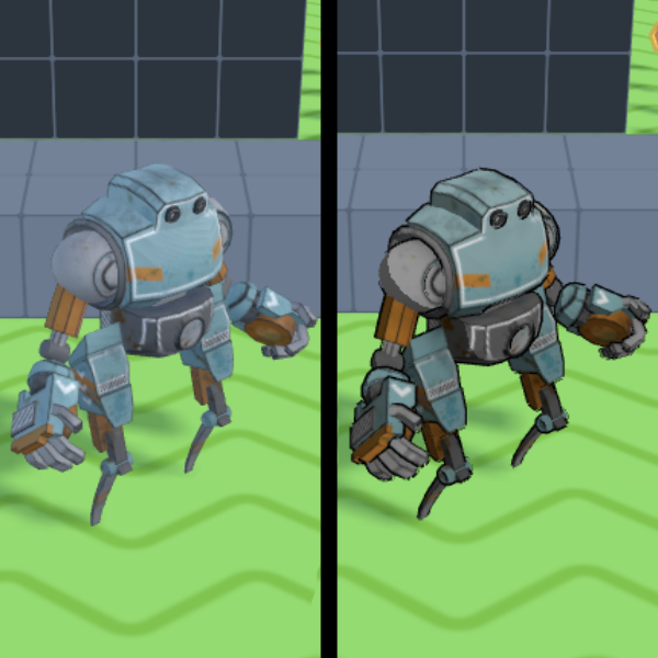 KiriArc_Games's tweet photo. Para los que se preguntan como se ven los objetos con el Toon Shader 3D en GDevelop 5.
El contorno y el sombreado por bandas cambian totalmente el diseño.
Izquierda: sin extensión. Derecha: con extensión.
#GDevelop #GameDev #IndieDev #GameDevelopment #ToonShader https://t.co/kqqWmHtQsR