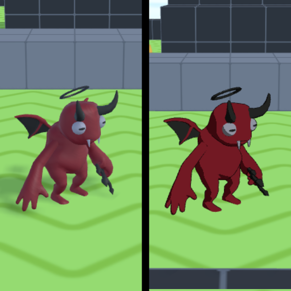 KiriArc_Games's tweet photo. Para los que se preguntan como se ven los objetos con el Toon Shader 3D en GDevelop 5.
El contorno y el sombreado por bandas cambian totalmente el diseño.
Izquierda: sin extensión. Derecha: con extensión.
#GDevelop #GameDev #IndieDev #GameDevelopment #ToonShader https://t.co/kqqWmHtQsR