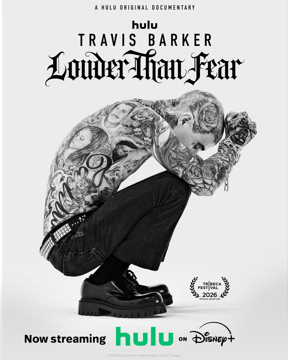 disneyplusza's tweet photo. The stories that shaped a rock icon, the moments that tested a survivor, and everything that came after.
Watch the Hulu original documentary #TravisBarkerLouderThanFear now streaming on Disney+. https://t.co/hoXCiuE78k