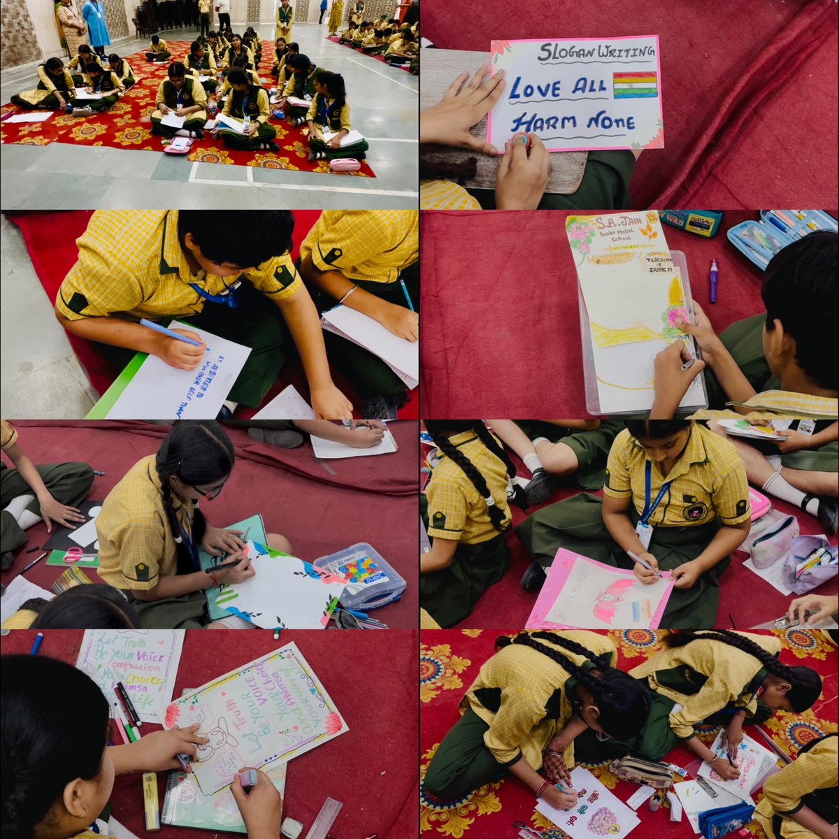 model530045's tweet photo. S.A. Jain Senior Model School, Ambala City, organised a Jainism-based Slogan Writing Competition for Grades VII–IX on 20 August 2026. Students expressed the values of Ahimsa, truth and compassion. Ravreet Kaur, Aradhya Gupta &amp; Divyanshi secured first positions.

#SAJainSchool https://t.co/jxZlmKRoEv
