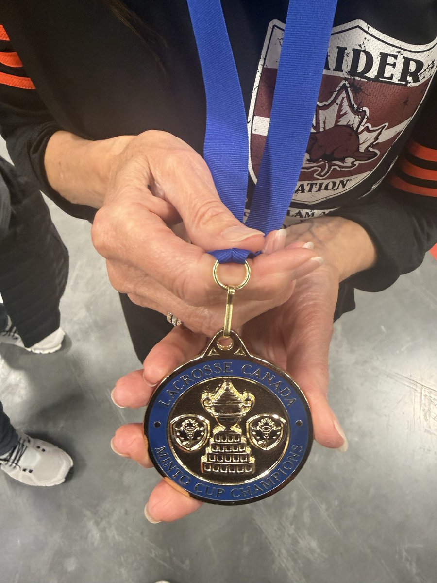 WMJLL's tweet photo. Raider Nation!Davey boy! Your smiling in eternity mon Ami. Minto Champs.Congrats Mitch Banister on the journey as Head Coach taking the squad into the history books. The 1st ever Alberta Jr A League Minto Cup Champions. NLL brain trust take note. Epic performance as bench boss. https://t.co/0Z9OLBR7un