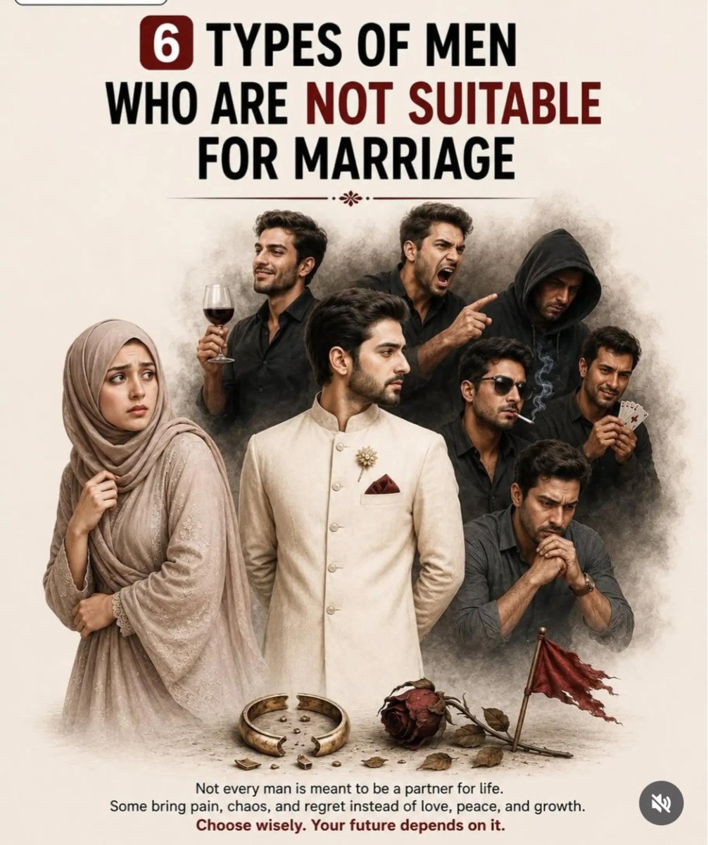 7signxx's tweet photo. Six Types of Men Not Suitable for Marriage...

THREAD https://t.co/nrlOBL83AS