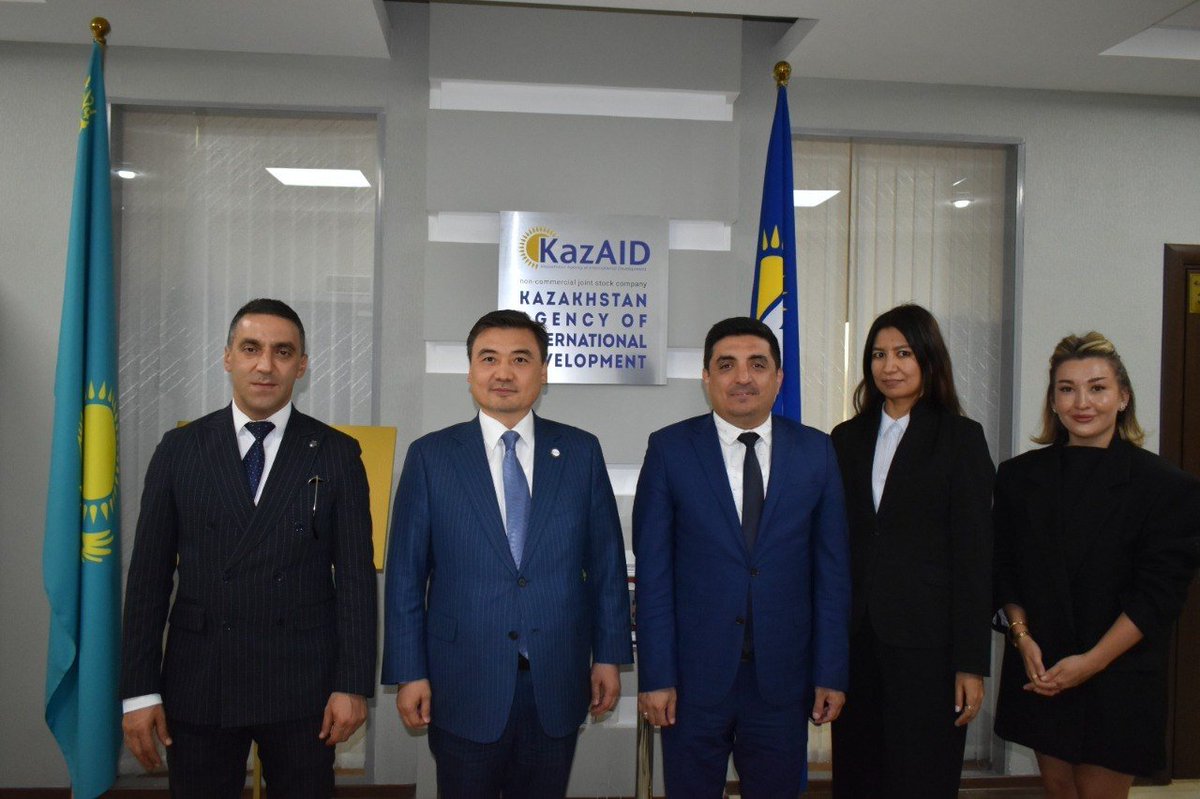 KazAID_RK's tweet photo. KazAID Chairman Ambassador Nurgali Arystanov met with Fuat Erdoğmuş, TİKA Coordinator in Kazakhstan, on Aug 18, 2026.
The sides discussed current and future collaboration between KazAID and TİKA, focusing on strengthening partnership relations and coordinating joint activities. https://t.co/7YyUhwcYI1