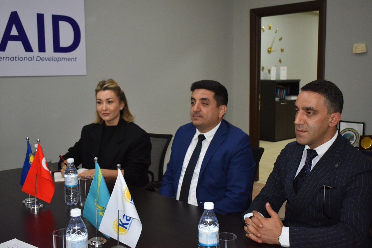 KazAID_RK's tweet photo. KazAID Chairman Ambassador Nurgali Arystanov met with Fuat Erdoğmuş, TİKA Coordinator in Kazakhstan, on Aug 18, 2026.
The sides discussed current and future collaboration between KazAID and TİKA, focusing on strengthening partnership relations and coordinating joint activities. https://t.co/7YyUhwcYI1