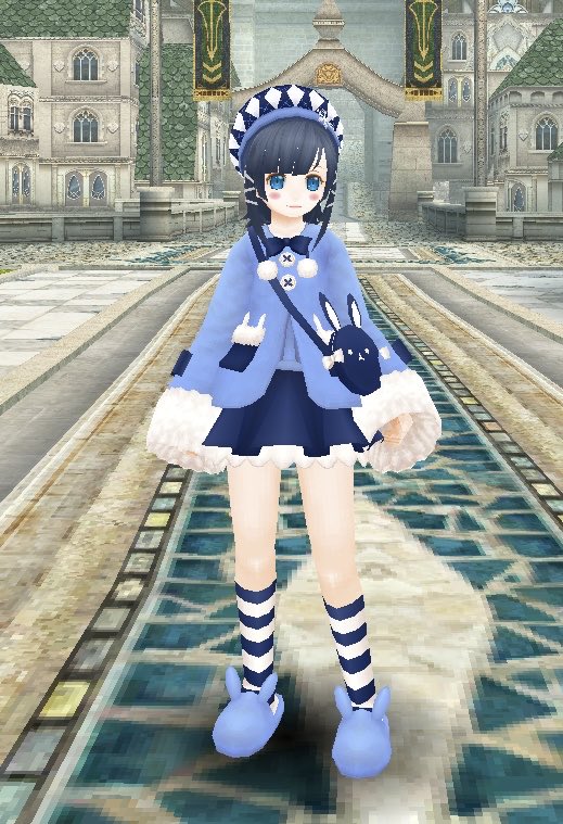 Paruminx93's tweet photo. いえーい！またご依頼もらいました！ありがとうございます！

今回は青系の可愛い自弓コーデを水着系使わずに1000万以内で！ということで！
色の81と33がちょうど安かったので、それをベースにしてみたよー！☺️

自弓の色は銀神殿もうすぐくるしほぼ無料ってことで！w

#トーラム
#トーラムオンライン https://t.co/el6ZM3nCgX