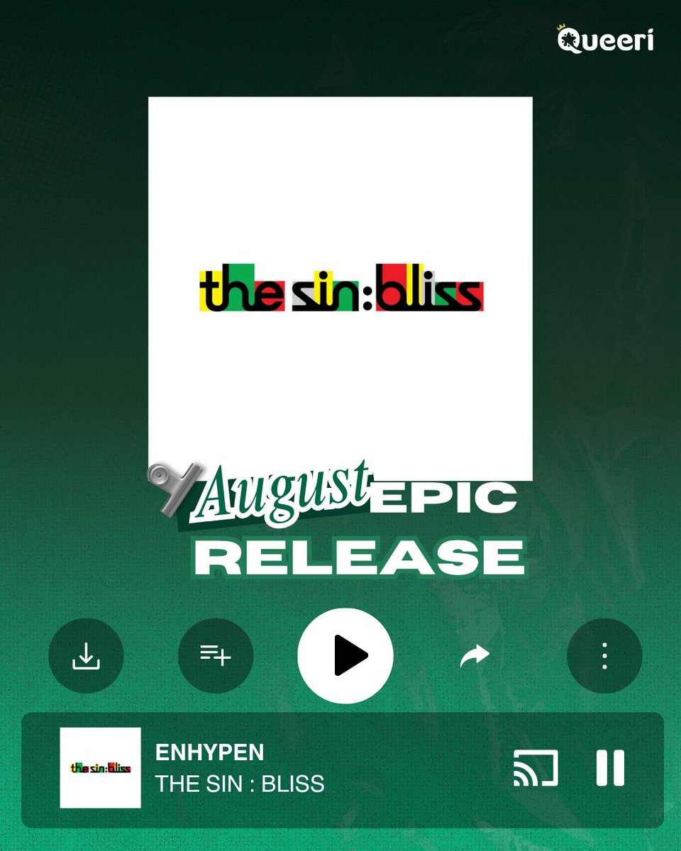 queeri_official's tweet photo. Support #THE_SIN_BLISS by #ENHYPEN for #Queeri AUGUST EPIC RELEASE

End: August 31, 2026 at 1 PM (GMT+7)
#Queeri_Vote https://t.co/3CyfS1doZF