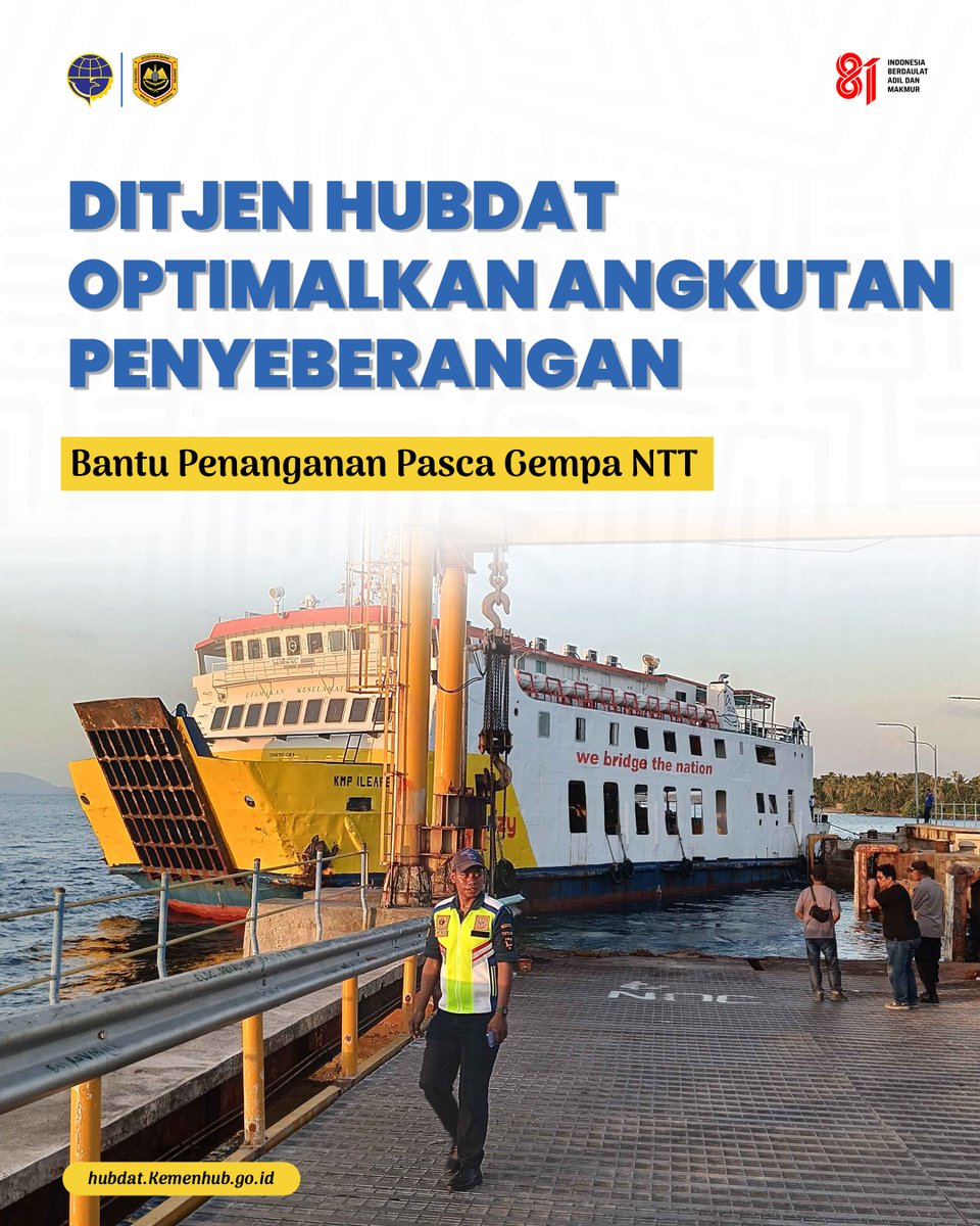 hubdat151's tweet photo. Direktorat Jenderal Perhubungan Darat terus mengoptimalkan angkutan penyerobangan dan armada bus perintis guna mendukung penanganan pascabencana gempa di Nusa Tenggara Timur (NTT).

#MenghubungkanIndonesia
#LewatDarat
#TerhubungMelayani
#BergerakUntukNegeri
#HUT81KemerdekaanRI https://t.co/PDlB2h3AMy