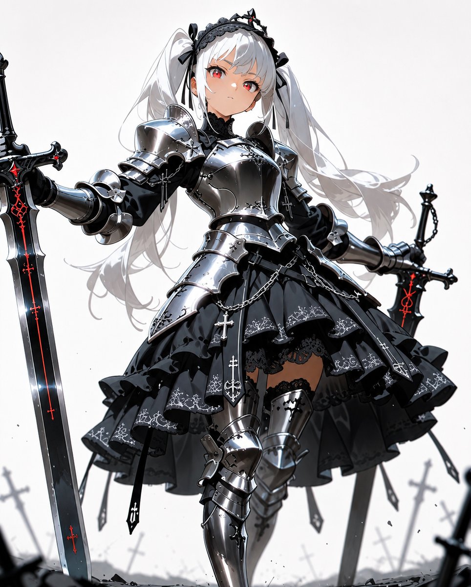 yukinono_ai's tweet photo. ツヴァイハンダー二刀流⚔️
ゴスロリ騎士、剣の墓場に舞う🌟

テーマ　ゴスロリ×ファンタジー🗡️

#月曜日の夜は全力ゴスロリ  　　
(@ganimedes_01 ) #AIイラスト https://t.co/BWVXDUh4vW