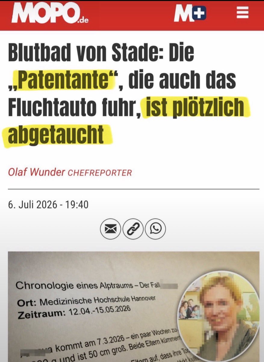 Georg_Pazderski's tweet photo. Gibt es eigentlich Neuigkeiten im Fall Stade?

Ist eigentlich die Fluchtwagenfahrerin - die Schwiegermutter des SPD-MdL und Migrationsbeauftragten Deniz Kurku - schon wieder aufgetaucht? https://t.co/0mZ3dwnIyv
