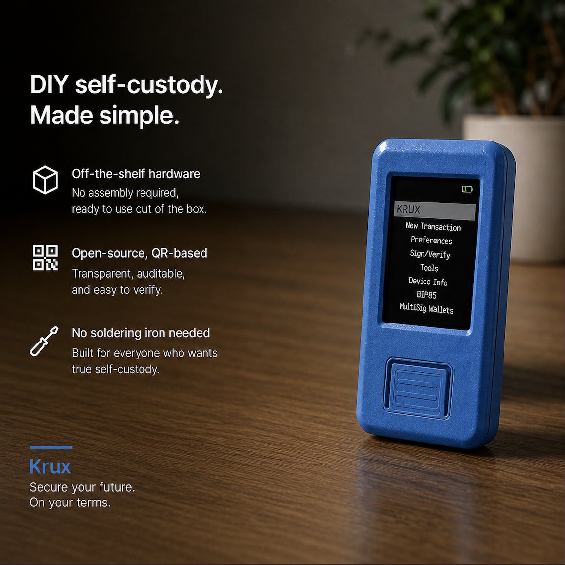 BitashaIndia's tweet photo. Krux runs on off-the-shelf hardware — no assembly required, ready to use out of the box.

Open-source, QR-based, built for people who want DIY self-custody without a soldering iron.

#bitcoin #selfcustody https://t.co/qnscQrNRHe