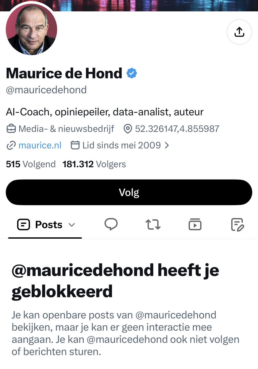 Beach_Roy33's tweet photo. Goh…. Maurice de Hond heeft mij geblokkeerd. https://t.co/yZMt4MLfkF
