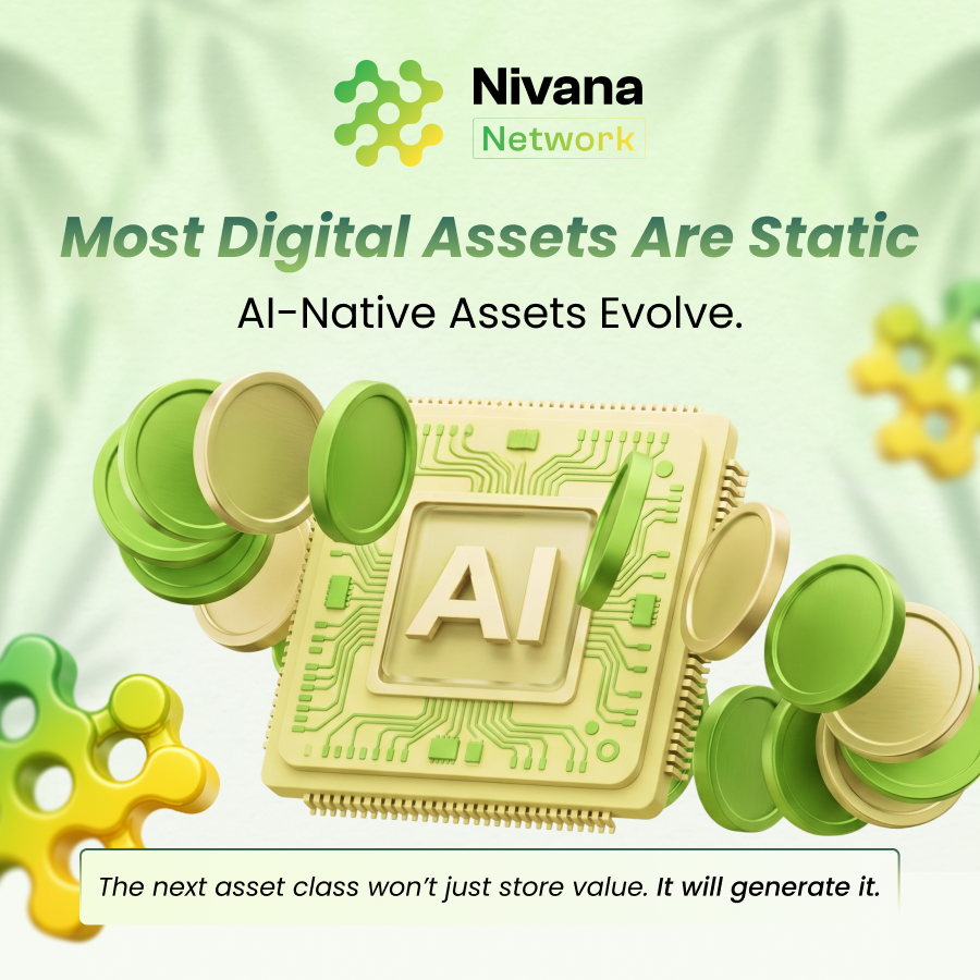 NivanaNetwork's tweet photo. Most digital assets are static. AI-native assets evolve.

The next asset class won’t just store value. It will generate it.

Nivana Network is building the infrastructure for AI-native assets on Web3.

🌐 https://t.co/27qJiRLUl6 https://t.co/4v4XSn4E1d