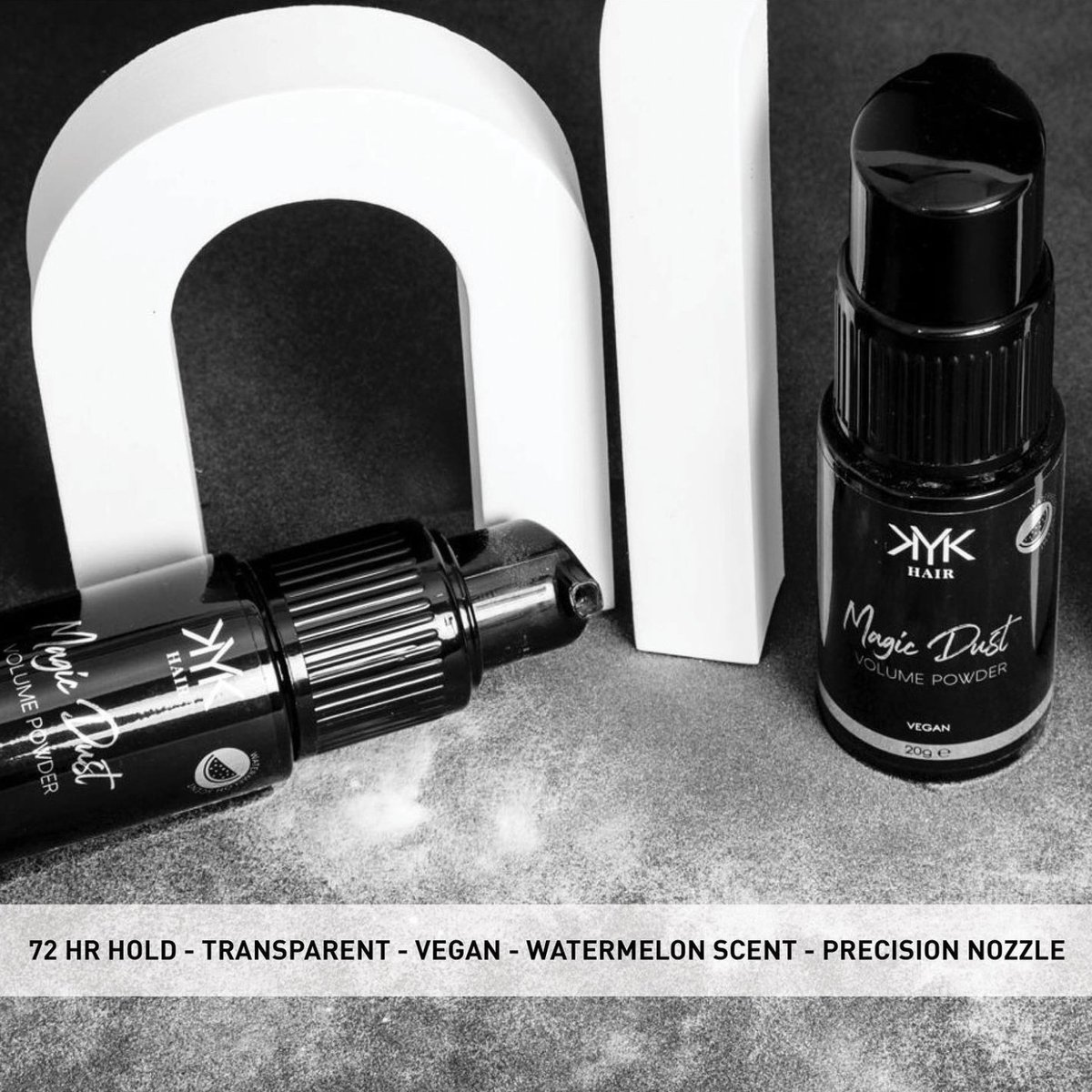 JaeLeadley's tweet photo. Kyk Haircare’s Magic Dust truly works like magic: it delivers volume that lasts 72 hours and stays invisible on every hair color, making it your go-to styling essential. https://t.co/aZxiSVAeca