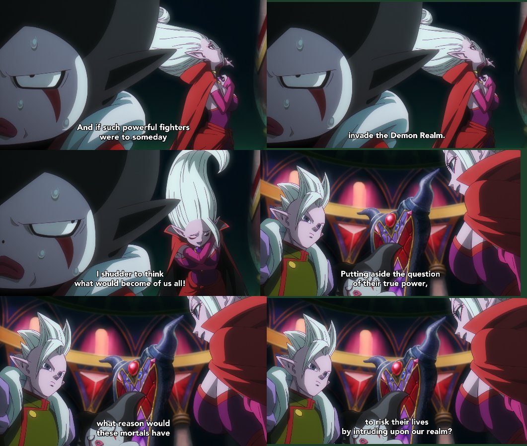 GabiyDB's tweet photo. Not even close.
Arinsu makes Gomah fear a possible invasion. 
They literally knew Z warriors had no reason to do so, 
Yet they still decided to make them kids and kidnap Dende, giving them a reason to invade. https://t.co/IBKfQ42Z3M