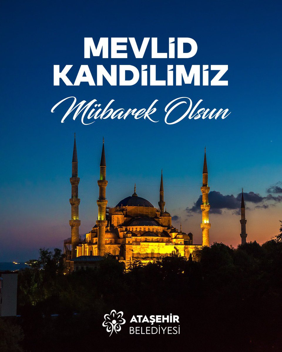 atasehirbld's tweet photo. Mevlid Kandili’nin gönüllerimize huzur, sofralarımıza bereket; ülkemize, milletimize ve tüm insanlığa sağlık, barış ve iyilik getirmesini diliyoruz. 🌙✨

Tüm komşularımızın Mevlid Kandili mübarek olsun. 🤲

#MevlidKandili #Ataşehir https://t.co/A11zQARwdt