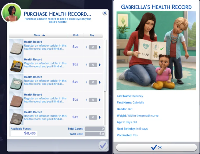 GrumpyMods's tweet photo. Better Infant &amp; Toddler Medical Care Public 1.2 💊

Improved medical appointments, functional Health Records, new event rewards, cheaper home pediatrician visits &amp; more! 👶✨

↪All Info:  https://t.co/GKA4pKb96v

#TheSims4 #Sims4Mods #TS4Mods @MaiaGame_FR @KELVINCITYFR https://t.co/KWCGosgRVk