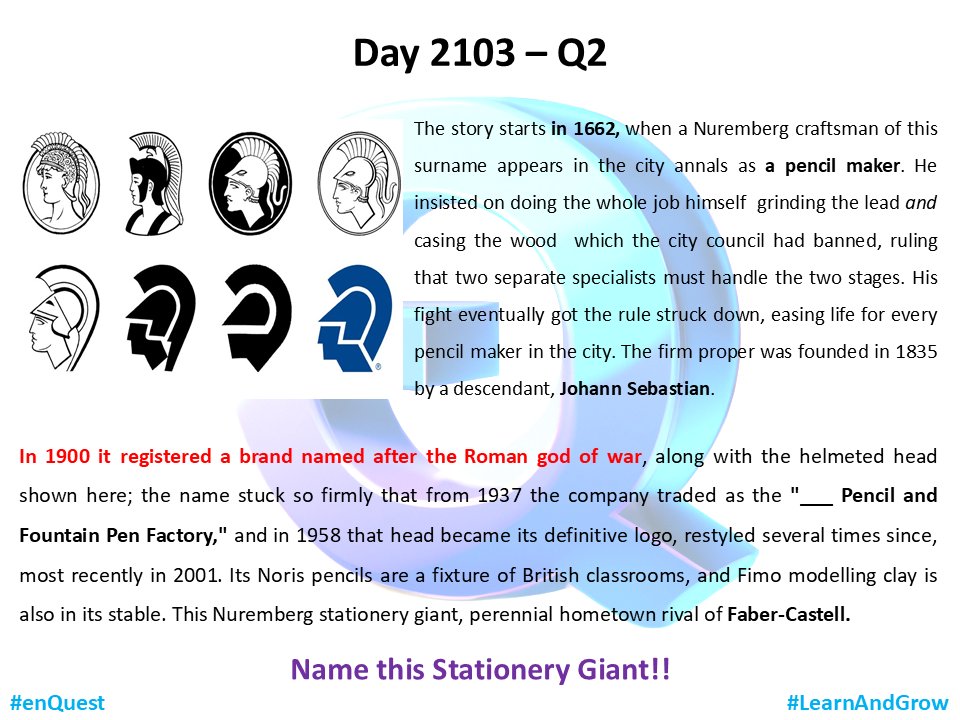 enQuest_'s tweet photo. Day 2103 - Q2
#enQuest
#LearnAndGrow https://t.co/w6j44YOQRd