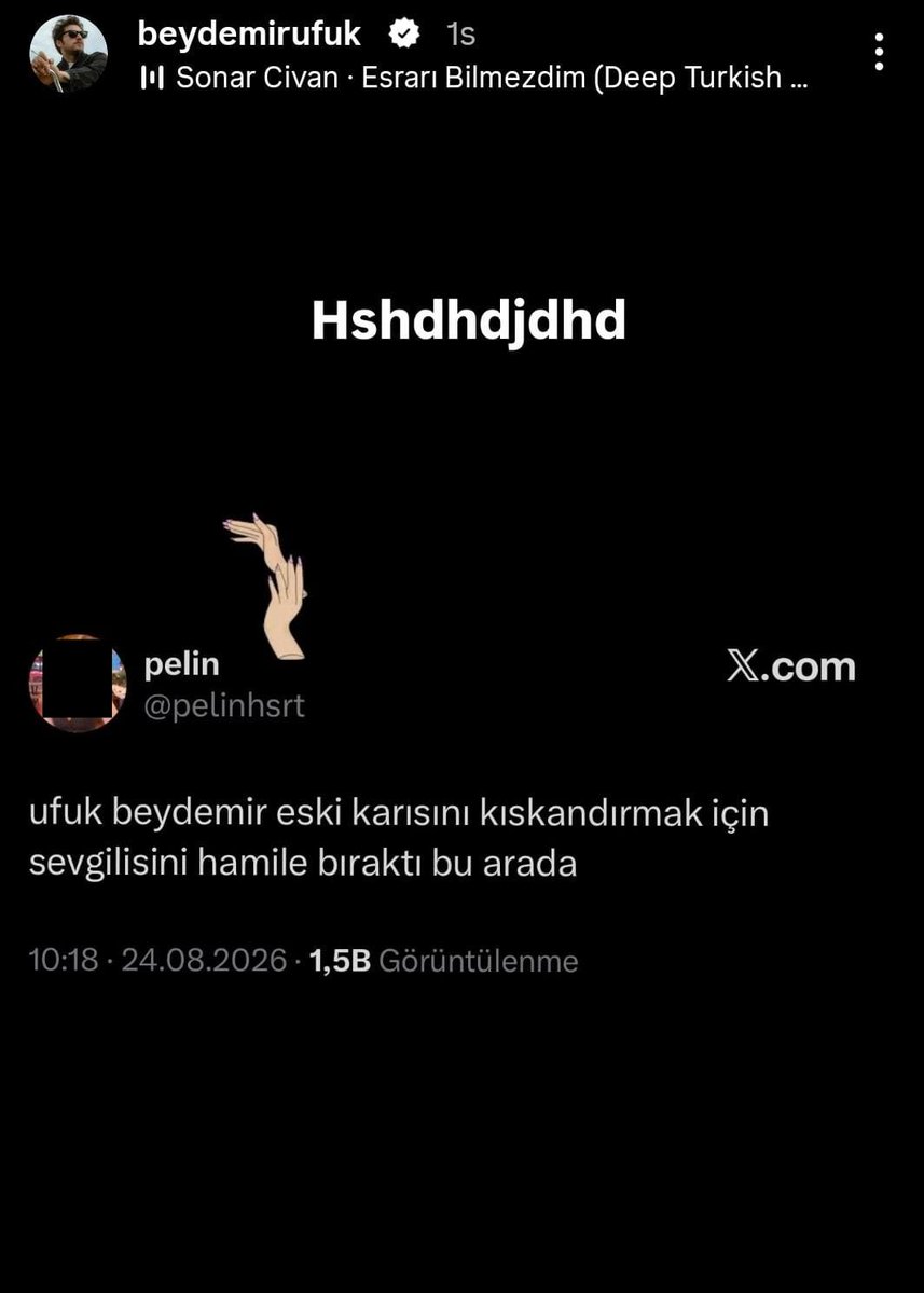 PopFestTR's tweet photo. Ufuk Beydemir, hikayesinde kendisi hakkında yazılan bir yorumu paylaştı.

“Ufuk Beydemir eski karısını kıskandırmak için sevgilisini hamile bıraktı bu arada.” https://t.co/qXdYre5R3F