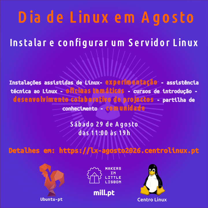 CentroLinuxPt's tweet photo. Vem aí o último sábado do mês e isso significa #DiaDeLinux em Lisboa!

#Linux #SoftwareLivre #OpenSource https://t.co/KzIPsWVNr6