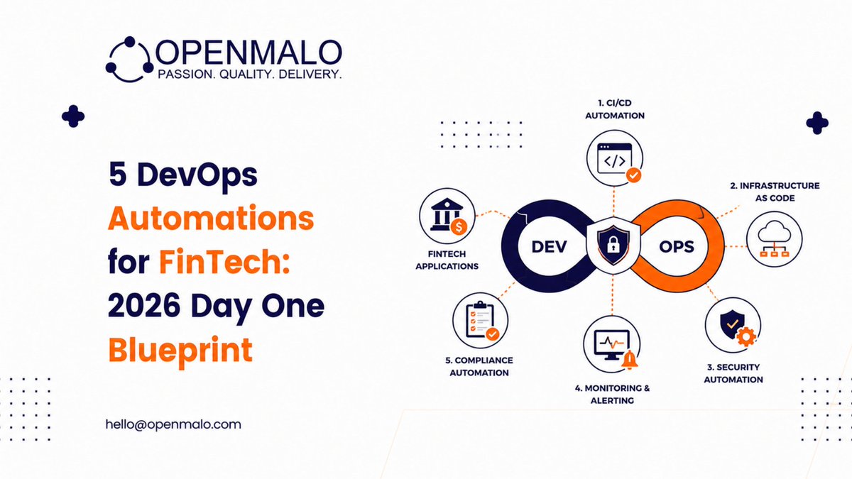 openmalo_'s tweet photo. 5 DevOps Automations for FinTech: 2026 Day One Blueprint: https://t.co/iFlw5yx4UC https://t.co/09hJHD3Kzd