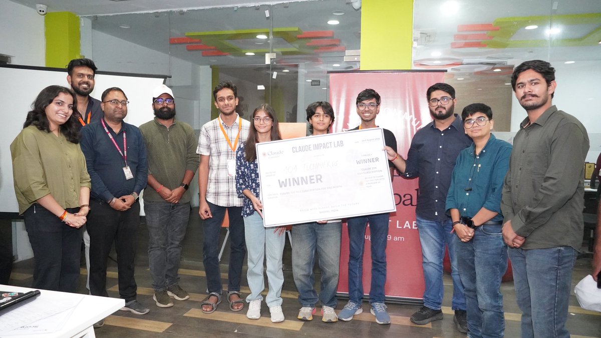 og_guild's tweet photo. Claude Impact Lab - Bhopal, teams came together to answer - 
“How could AI make Bhopal better?”

In one day, they turned real city problems into working AI solutions.

From ideas to prototypes in a single day.
We came to build. And Bhopal showed up

Thanks to @AnthropicAI https://t.co/oEVWAAC9Bg