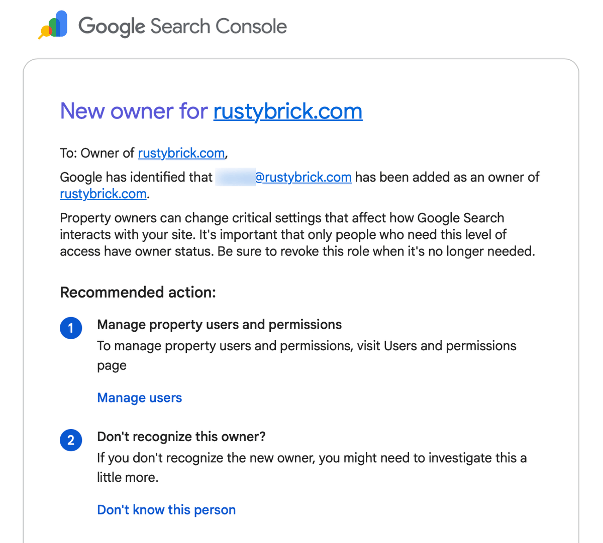 rustybrick's tweet photo. Google Search Console sending out new owner notification emails - a bug? https://t.co/JMNE3CauAG also more via @maxjpeters and @LCSlates https://t.co/clPA64rF3N