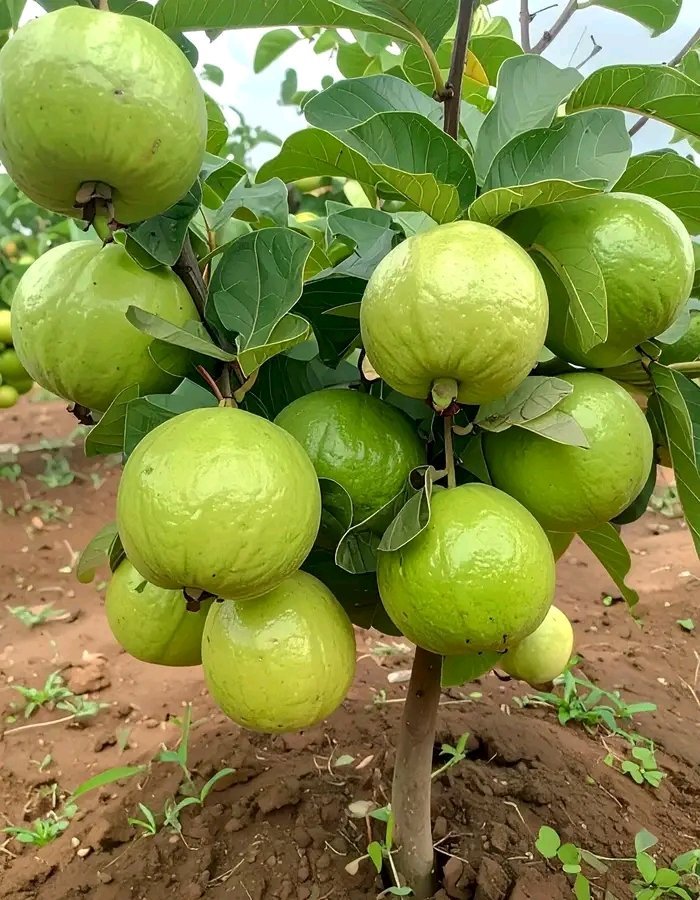 Emma_RW1's tweet photo. Every guava on this tree is a bundle of health, a gift of nature waiting to be shared.

 The sight of branches bending with fruit reminds us how generous the earth can be when cared for with love and respect. https://t.co/y1oXUAn7vh