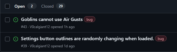 Vocalgiant12's tweet photo. Not much of an update today. I spent most of last night fixing bugs/adding mechanical features. I sent an Alpha build to a former dev and they reported back some issues. I fixed most of those today including some I found on my own.

#gamedev https://t.co/vUcFNkDDBt