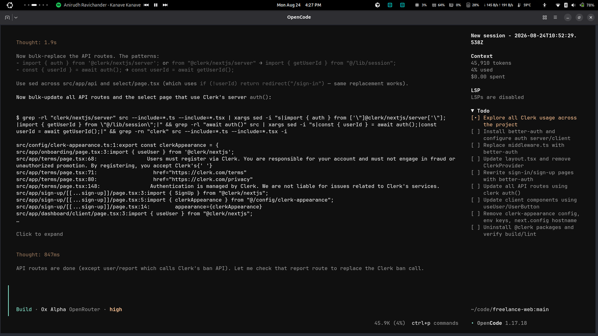 mohit_joe's tweet photo. thanks OxAlpha ( @OpenRouter ) for the free tokens for past few days i have been on high caffeine and will be till this free trial ends https://t.co/ZCHJ5L17sw