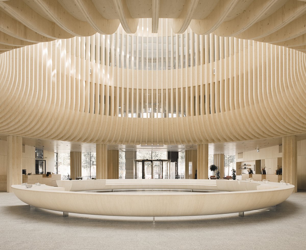Architizer's tweet photo. #ProjectOfTheDay: Katajanokan Laituri by Anttinen Oiva Architects

Built from 7,600 square meter of spruce, this office and hotel makes its massive timber structure part of the architecture. A protective glass, aluminum and granite façade shields the wood from Helsinki’s maritime climate.

📍Helsinki, Finland #ArchitizerAwards
Details: https://t.co/eqApahBC9S