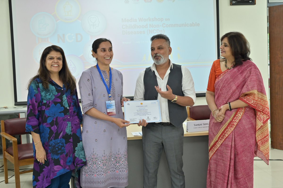 dianatherday's tweet photo. Last month I had the privilege of attending a two-day Media Capacity-Building Workshop at AIIMS Nagpur, co-organized by UNICEF India and PIB Western Zone, focusing on a critical yet often overlooked issue: Childhood Non-Communicable Diseases (NCDs) https://t.co/J9TvQQDTOO