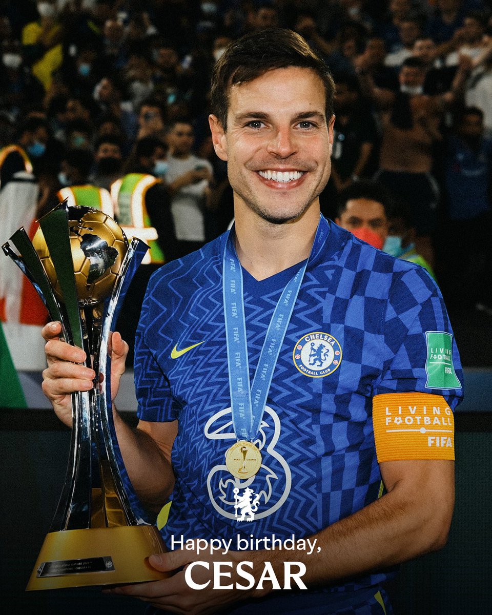 ChelseaFC's tweet photo. Wishing a very happy birthday to Cesar Azpilicueta! 🥳 https://t.co/uuFTuGTJJY