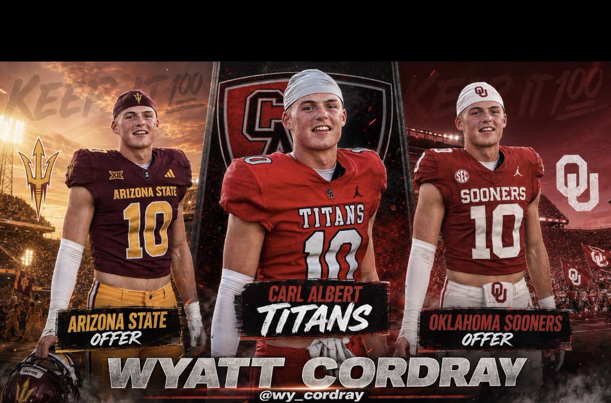 HighKeeping's tweet photo. Two major offers. One big-time future. Carl Albert’s @wy_cordray is just getting started! 🔥🏈💯 #OUDNA #ForksUp
@Titans_Baseball  @coachjvick1 @CAHS_FOOTBALL20 @ATHLETICS_CAHS @syncsportsmgmt @michaeljgreen7_ @PrepRedzoneOK @quick_clinic     @JasonWitten  @KennyDillingham 
 @CoachOmura @ASU_BGraham @CKennedy247 @ParkerThune @Coach_Martin34 @quick_clinic @CMarquardtTAMU @Josh_Scoop @OKFuelProspects @prepbaseball @SMUFB @highschoolhudl 
@HSVarsity @thejordancdavis @MWC_Beacon @MWC_Beacon @PrepRedzone @bluedatdude @oksportsnet 

Check Out Full Podcast with @wy_cordray 🎙️⤵️ https://t.co/flLVgB9cCv
