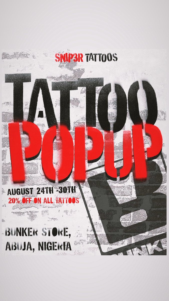 _Sniip3rr's tweet photo. POP-UP STARTS TODAY. 🖤
 pull up, get inked and leave different.
Unlimited slots. DM to book.🤞🏽🫟 https://t.co/3ZhDGCIAJd